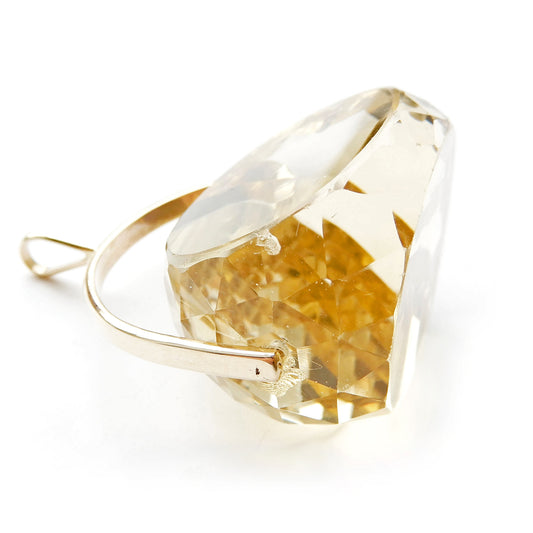 Large Chunky 9ct Gold Faceted Citrine Spinner Fob