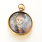 Antique Locket depicting Painted Portrait of Owl