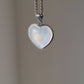 Vintage Solid Silver Moonstone Heart Necklace