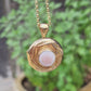 Heavy Vintage 9ct Gold Celtic Locket with Pearl Panel & Belcher Chain