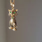 Heavy 9ct Emerald Ruby Sapphire Cat Pendant (6.9grams)