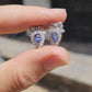 9ct Gold Tanzanite Diamond Heart Earrings