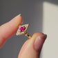 Antique 18ct Gold Ruby & Diamond Navette Ring