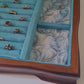 Antique 1930s Wooden Multi Ring Jewellery Box with Liberty Fabric