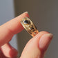 Vintage Chunky 9ct Gold Sapphire Diamond Moon & Stars Band