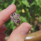 9ct Gold Victorian Style Amethyst Peridot & Pearl Fleur Di Lis Ring
