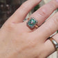 9ct Gold Emerald & Diamond Panel Ring