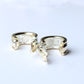 Vintage Ralph Lauren Designer Two Tone Clip Back Earrings