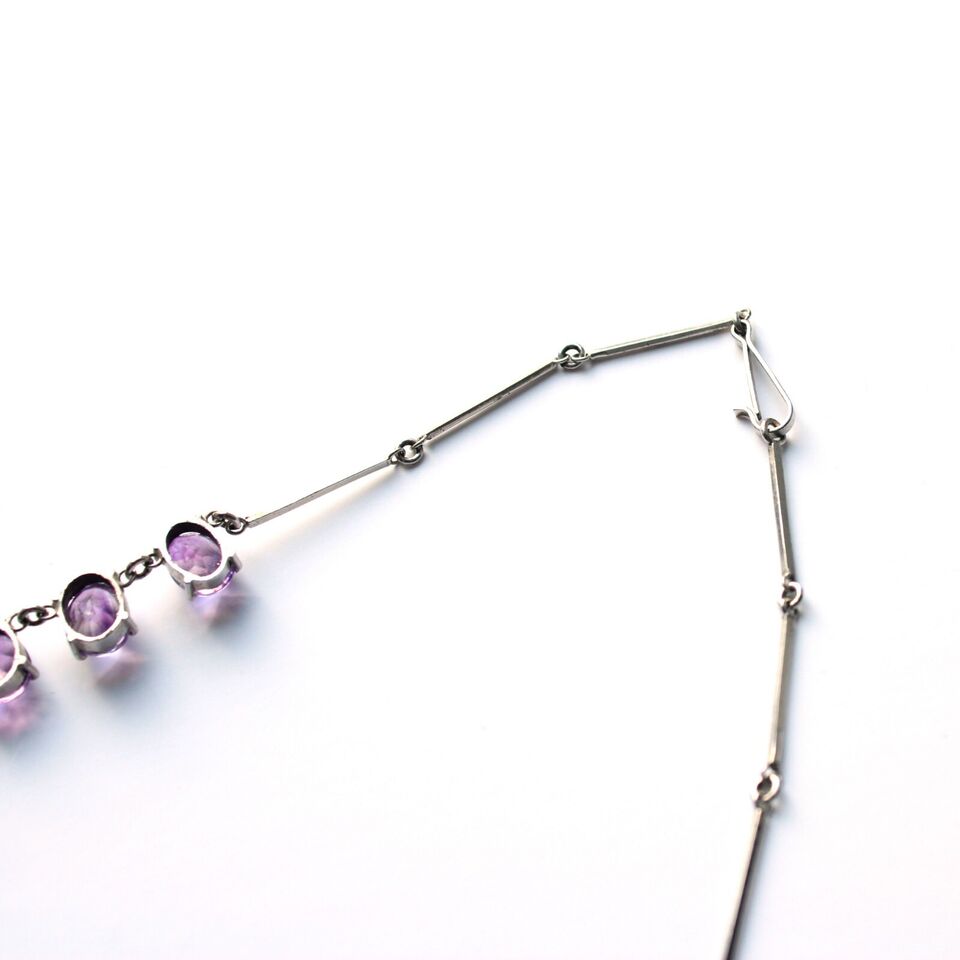 Sterling Silver Amethyst Cabochon Necklace