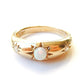 Solid Silver Vermeil Opal & Diamond Starburst Band