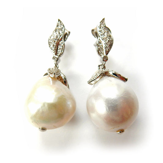 Sterling Silver Baroque Pearl Drop Earrings