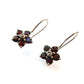 Sterling Silver Garnet Flower Earrings January Birthstone