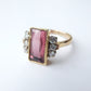 Antique 18ct Gold Pink Tourmaline & Diamond Ring