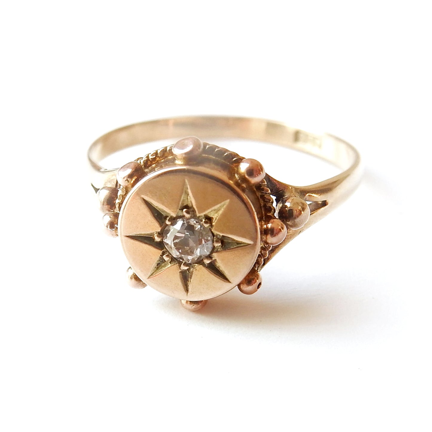 Victorian 15ct Gold Diamond Star Ring