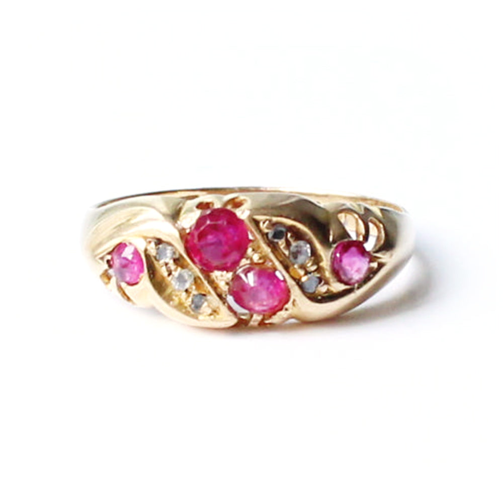 Ruby Diamond Stage Victorian 18ct Ruby & Diamond Band – MillysMarvels