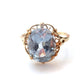 Vintage 9ct Gold Created Blue Spinel Filigree Ring