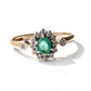 Vintage 9ct Gold Emerald & Diamond Halo Ring