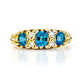 Vintage 9ct Gold Topaz & Diamond Band
