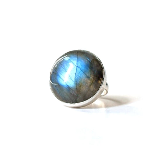 Vintage Labradorite Statement Ring in Sterling Silver