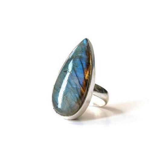 Vintage Labradorite Statement Ring in Sterling Silver