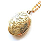 Vintage Rolled Gold Etched Oval Locket & Chain