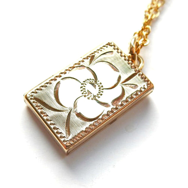 Vintage Rolled Gold Gold Book Locket Necklace