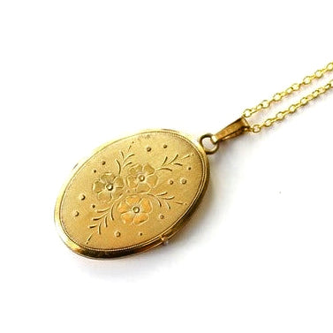 Vintage Rolled Gold Locket with Solid Silver Chain Andreas Daub