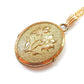 Vintage Rolled Gold Oval Flower Locket with Chain