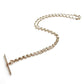 Vintage Sterling Silver Belcher Chain Necklace with T Bar 18" (5.1grams)