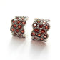 Vintage Sterling Silver Garnet Marcasite Earrings