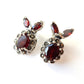 Vintage Sterling Silver Garnet Marcasite Earrings