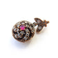 Vintage Sterling Silver Vermeil Pink Chalcedony Pendant