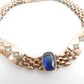 Antique Rolled Gold Sapphire & Diamond Paste Seed Pearl Bracelet