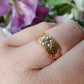 Early Victorian 15ct Gold Ruby Peridot & Seed Pearl Ring US Size 6.5 UK O