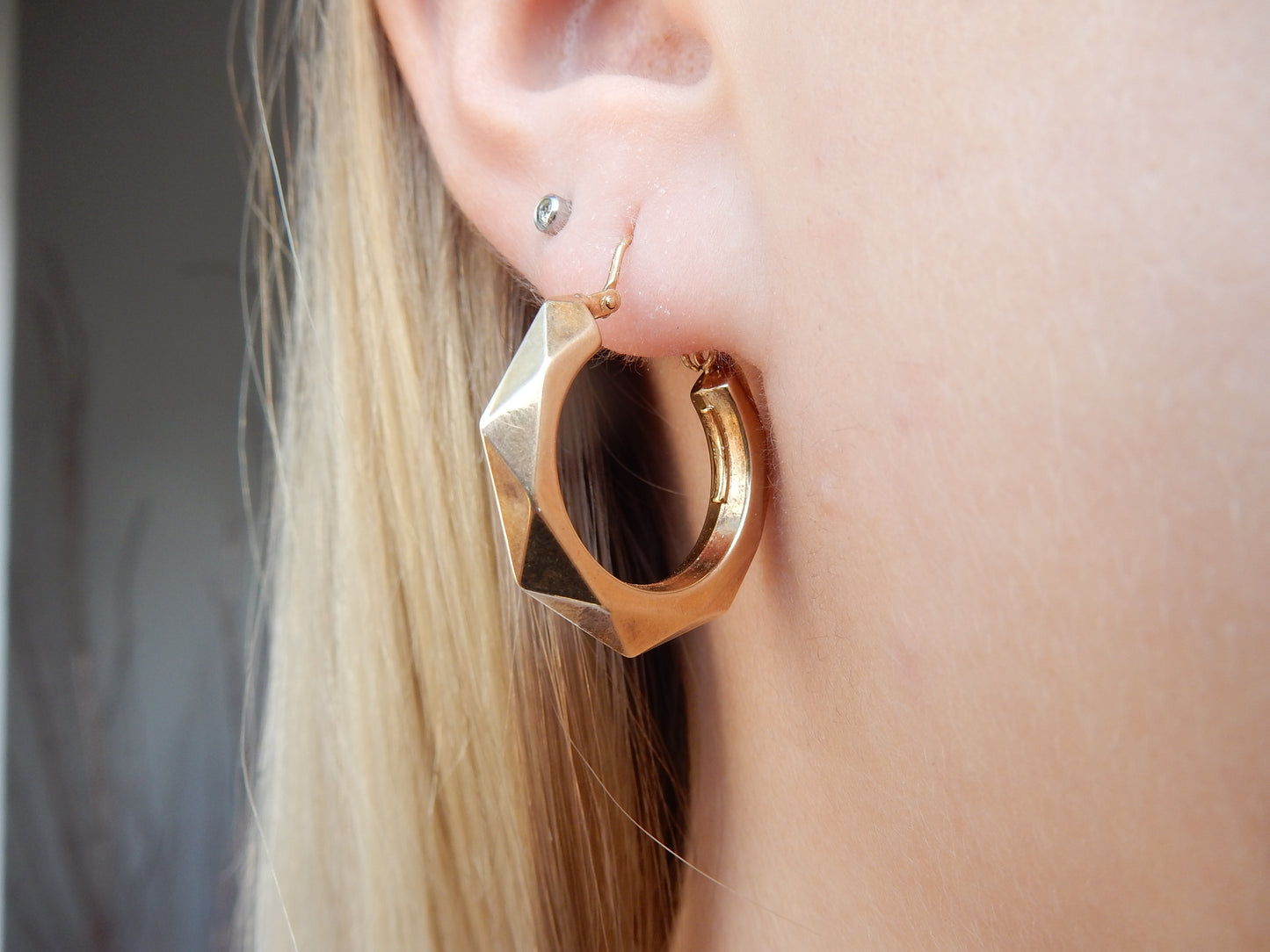 Vintage 9 Carat Gold Creole Hoop Earrings