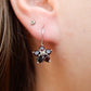 Sterling Silver Garnet Flower Earrings January Birthstone