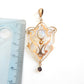 Art Nouveau 9ct Gold Opal & Garnet Pendant