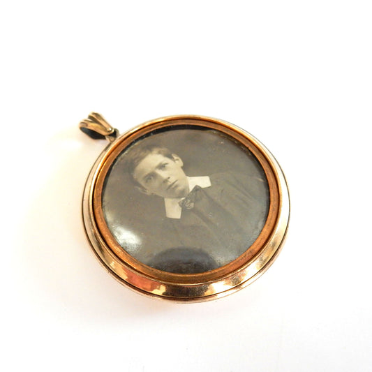 Victorian Rolled Gold Double Glass Photo Locket
