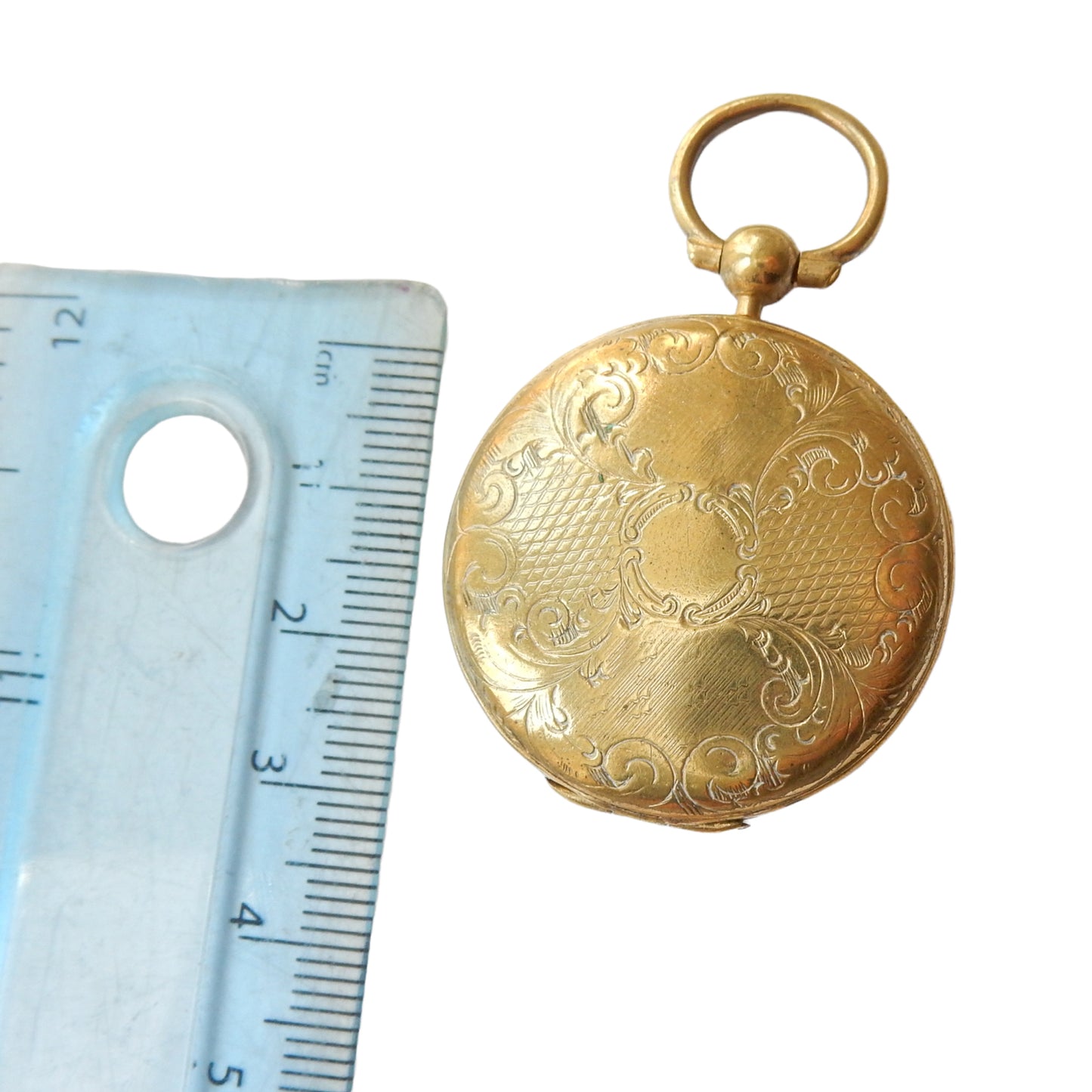 Antique Rolled Gold Locket Fob Glass Locket