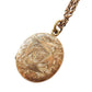 Antique Rolled Gold Engraved Ivy Leaf Locket with Antique Chain