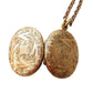 Antique Rolled Gold Engraved Ivy Leaf Locket with Antique Chain
