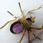 Antique Edwardian 9k Yellow Gold Amethyst Spider Necklace Brooch Conversion