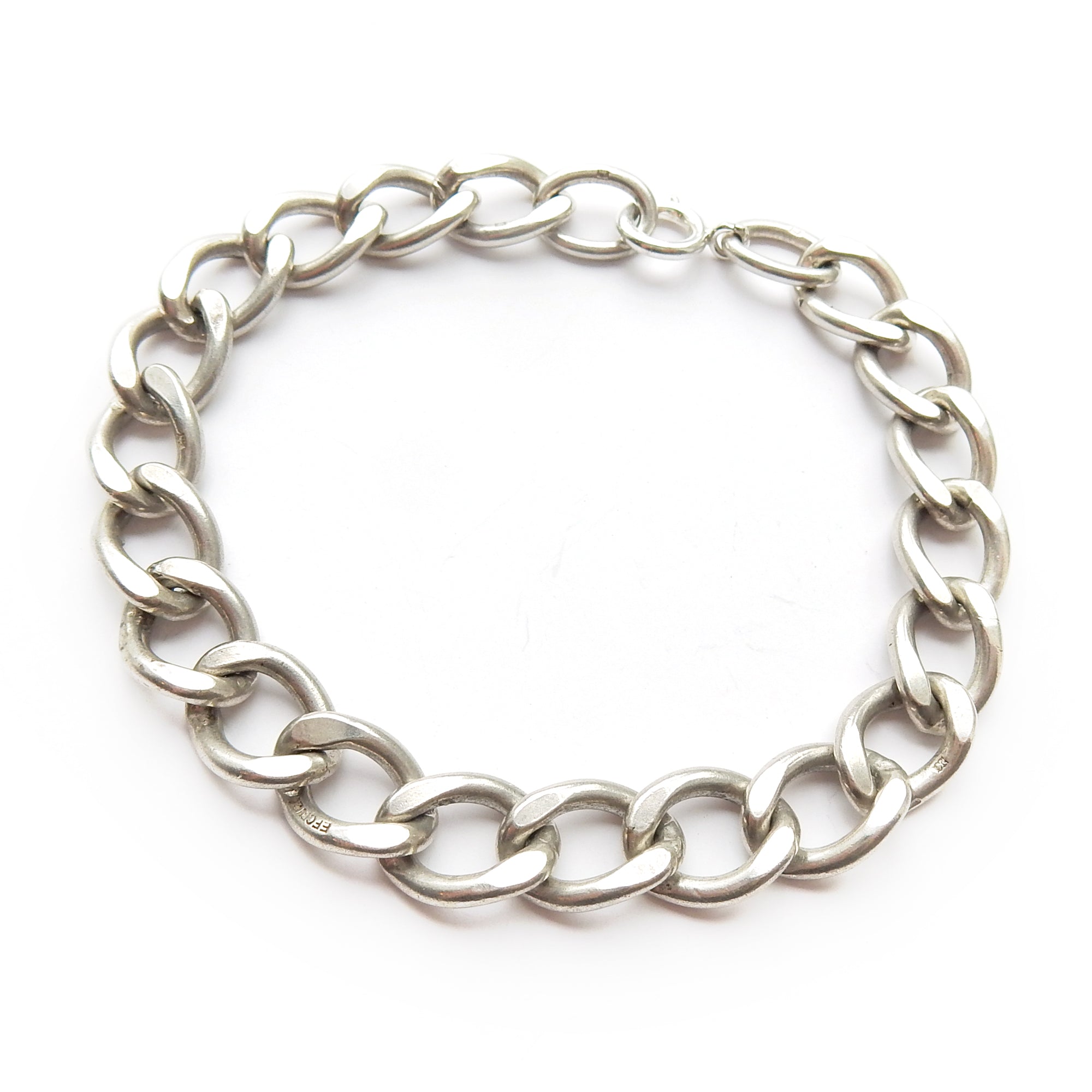 Sterling silver curb link on sale bracelet