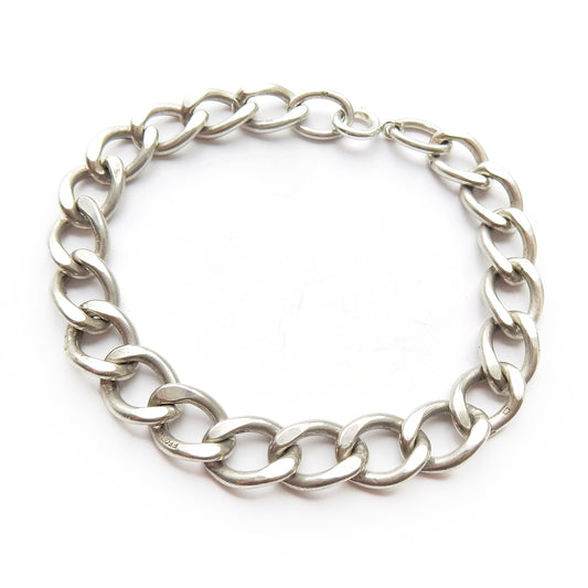 Chunky Vintage Solid Silver Curb Link Bracelet