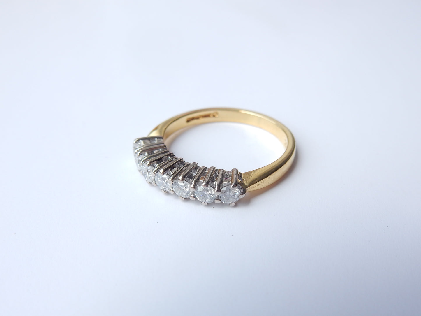 Antique 18ct Gold Diamond Seven Stone Ring US Size 6 UK M 1/2 (.50ct)