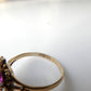 Antique 9ct Gold Almandine Garnet & Seed Pearl Petal Ring US Size 6 UK N