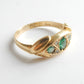 Antique 18ct Gold Demantoid Garnet & Diamond Gypsy Ring US Size 7.5 UK P 1/2