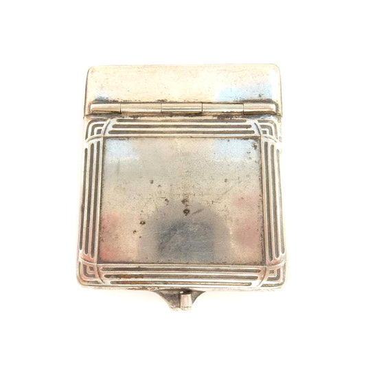 Antique Art Deco Silverplated Vesta Match Safe Card Case