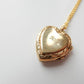 Vintage 9k Gold Back Front Heart Locket Art Deco Sunburst Necklace Pendant