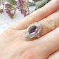 Victorian 18ct Gold Diamond Amethyst Cabochon Navette Ring US Size 7 UK P
